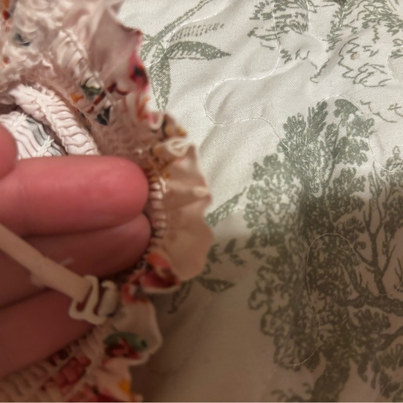 H&M sz Medium ladies floral smocked sundress straps or strapless feminine pink - Picture 13 of 15